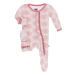 KicKee Pants, Baby Girl Apparel - Pajamas,  Kickee Pants - Print Muffin Ruffle Footie with Zipper - Macaroon Mandala