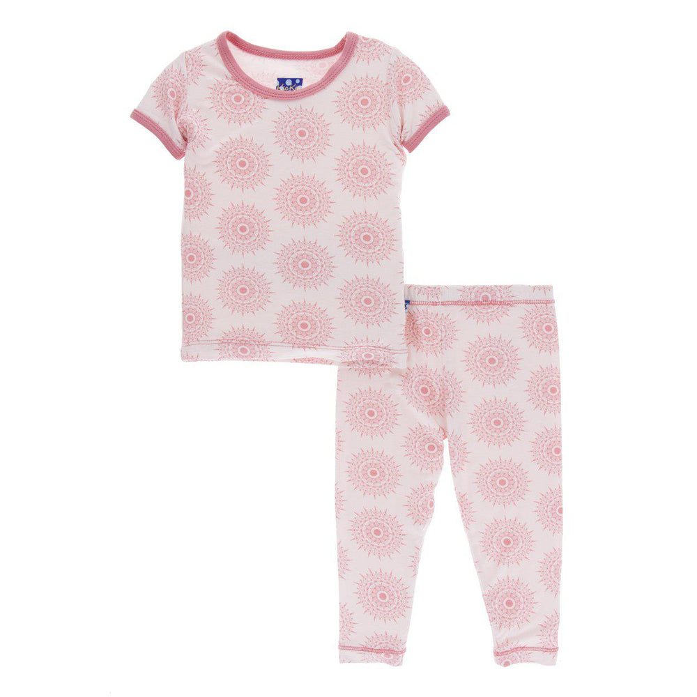 KicKee Pants, Girl - Pajamas,  Kickee Pants - Print Short Sleeve Pajama Set - Macaroon Mandala