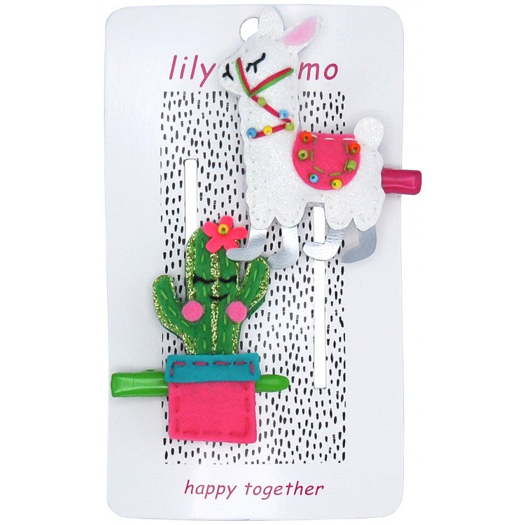 Lily & Momo, Accessories - Bows & Headbands,  Lily & Momo Llama Drama Hair Clip Set