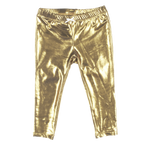 Pink Chicken, Girl - Leggings,  Pink Chicken Lame Legging Gold Metallic