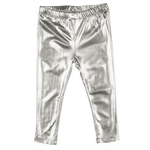 Pink Chicken, Girl - Leggings,  Pink Chicken Lame Legging Silver Metallic
