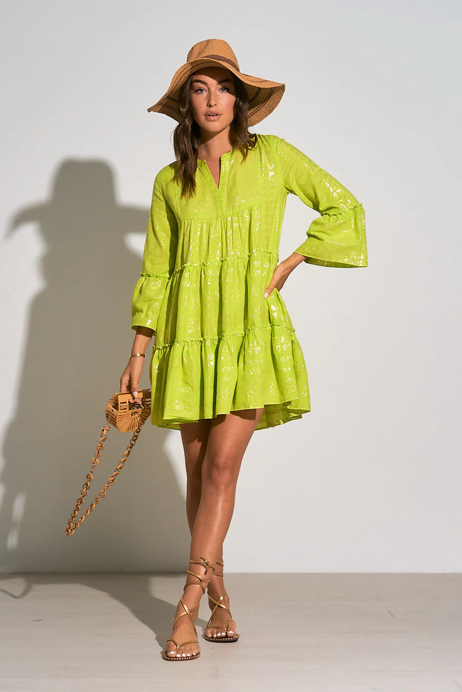 Lime Gold Arrow Print Dress - Eden Lifestyle