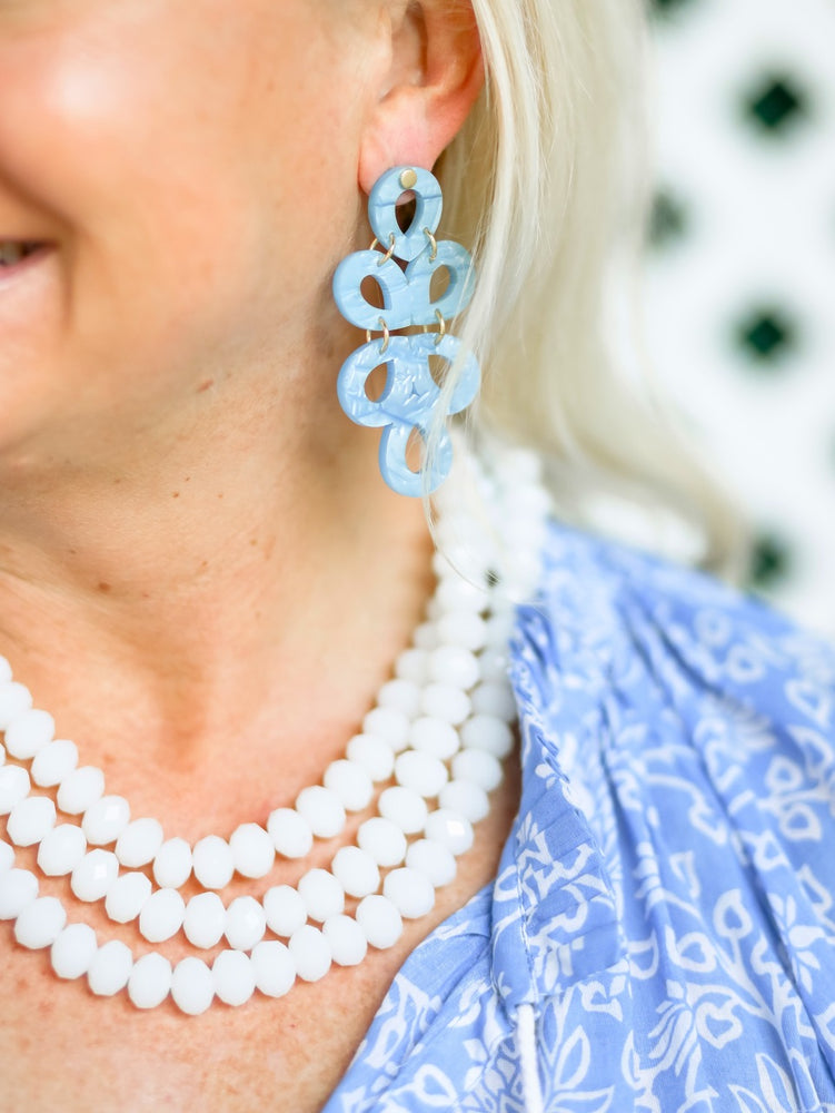 Ginger Blue Shell Acrylic Earring - Eden Lifestyle