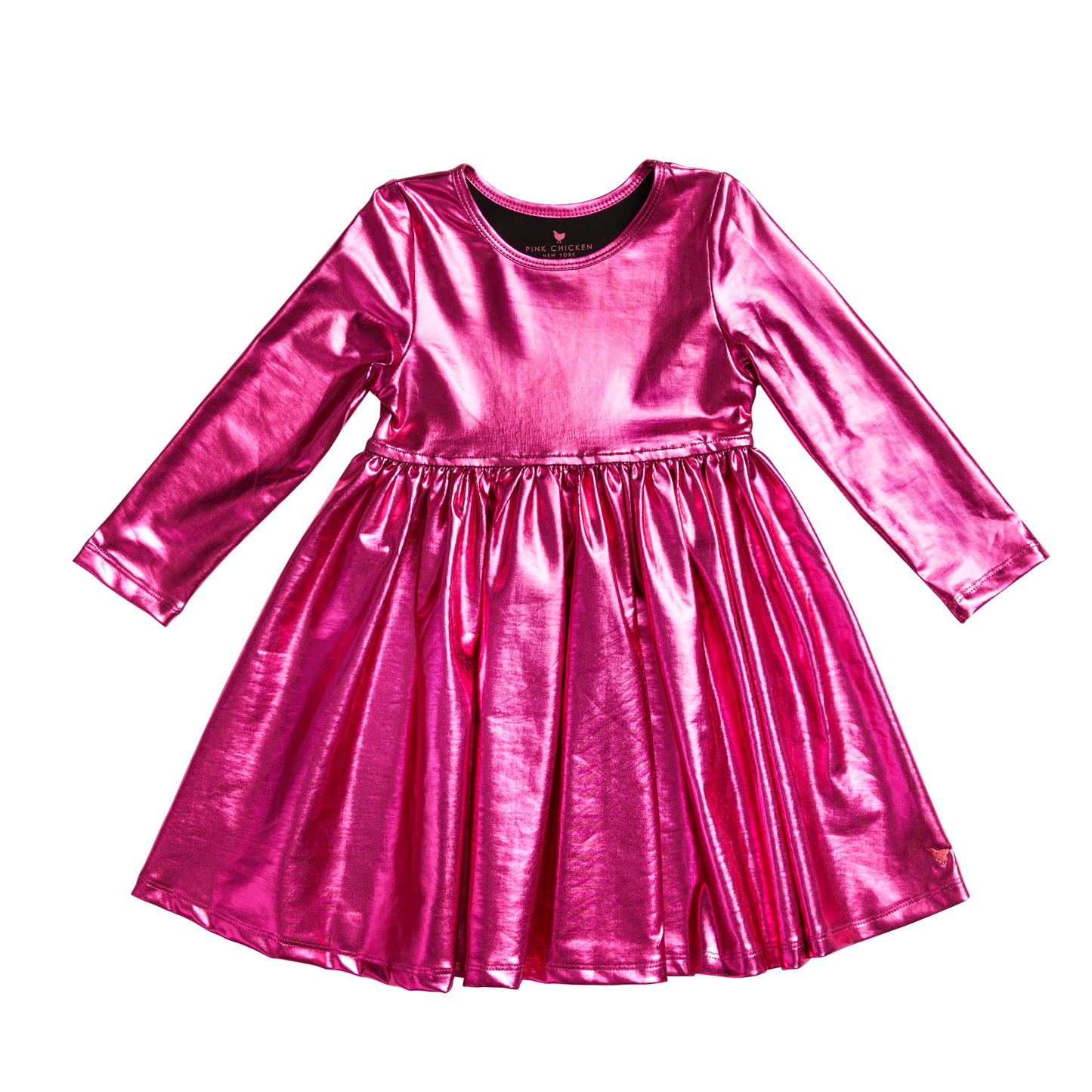 pink chicken metallic dress PINK CHICKEN Lame Polly Dress