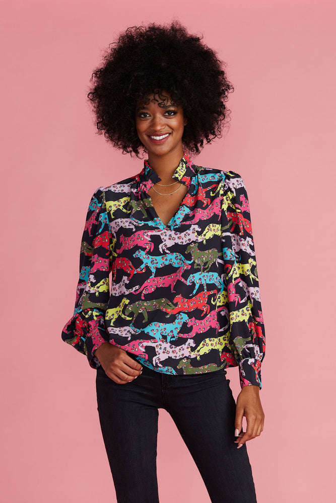 Lyla Blouse Leaping Leopards - Eden Lifestyle