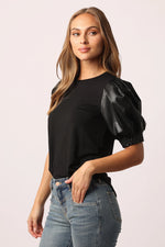 Melrose Short Sleeve Top Black - Eden Lifestyle