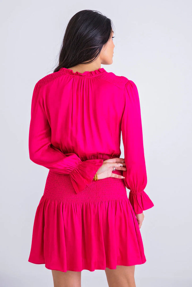 Magenta Smock Waist Dress - Eden Lifestyle