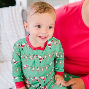 Magnificent Baby, Baby Boy Apparel - Pajamas,  Magnetic Me Holly Folly Jolly Modal Magnetic Footie