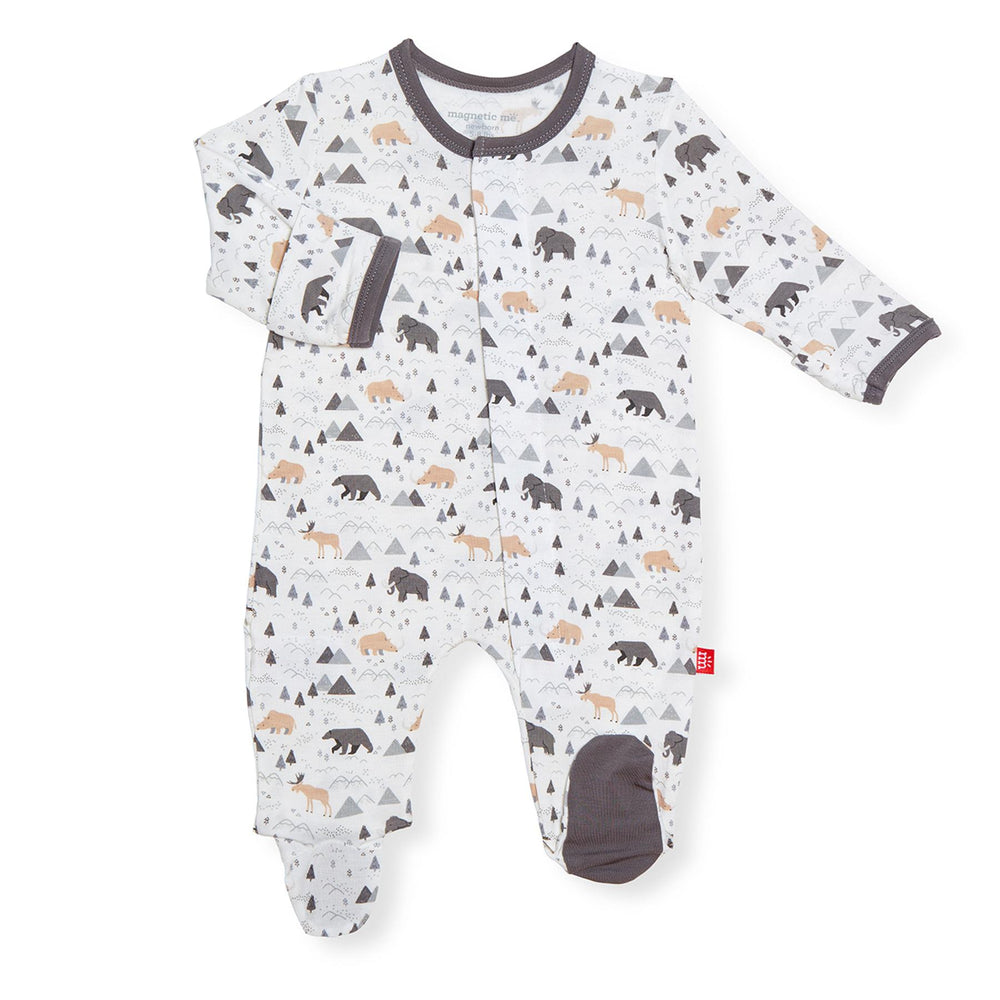 Magnificent Baby, Baby Boy Apparel - Pajamas,  Magnetic Me Tiny Tundra Modal Magnetic Footie