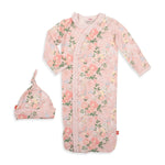 Magnetic Me by Magnificent Baby Ainslee Modal Ruffle Magnetic Cozy Sleeper Gown + Hat Set - Eden Lifestyle
