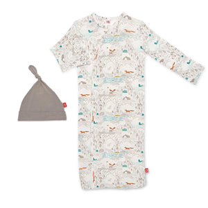 Magnetic Me by Magnificent Baby Big Sky Modal Magnetic Sack Gown & Hat Set - Eden Lifestyle