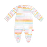 Magnetic Me by Magnificent Baby Candy Stripe Modal Ruffle Magnetic Parent Favorite Footie - Eden Lifestyle