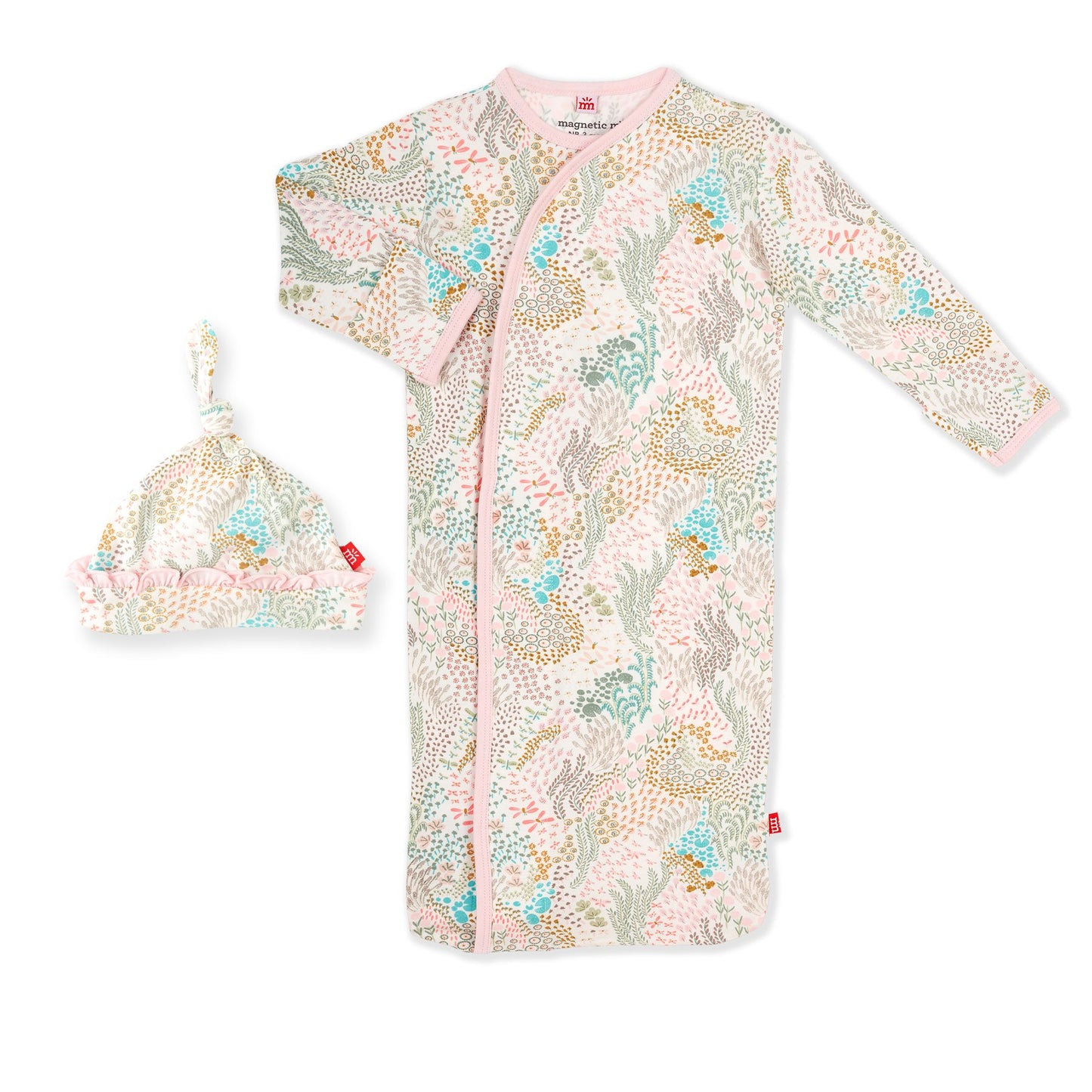 Magnetic Me by Magnificent Baby Coral Cay Modal Magnetic Gown & Hat Set - Eden Lifestyle
