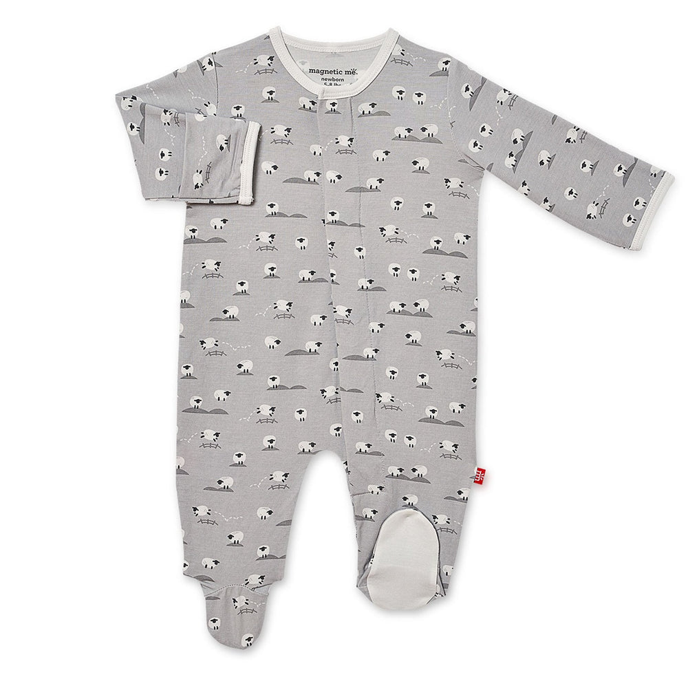 Magnetic Me by Magnificent Baby Gray Baa Baa Baby Modal Magnetic Footie - Eden Lifestyle