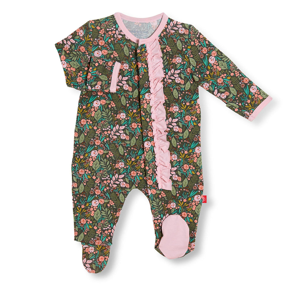 Magnificent Baby, Baby Girl Apparel - Pajamas,  Magnetic Me by Magnificent Baby Harlow Modal Magnetic Footie