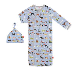 Magnetic Me by Magnificent Baby In-Dog-Nito II Modal Magnetic Sack Gown & Hat Set - Eden Lifestyle