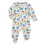 Magnetic Me by Magnificent Baby Party Safari Modal Ruffle Magnetic Parent Favorite Footie - Eden Lifestyle
