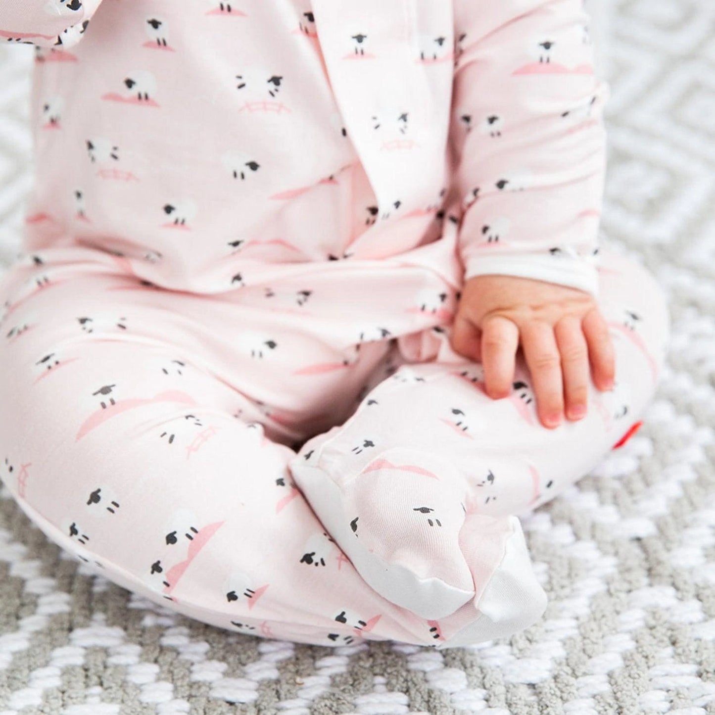 Magnetic Me by Magnificent Baby Pink Baa Baa Baby Modal Magnetic Footie - Eden Lifestyle
