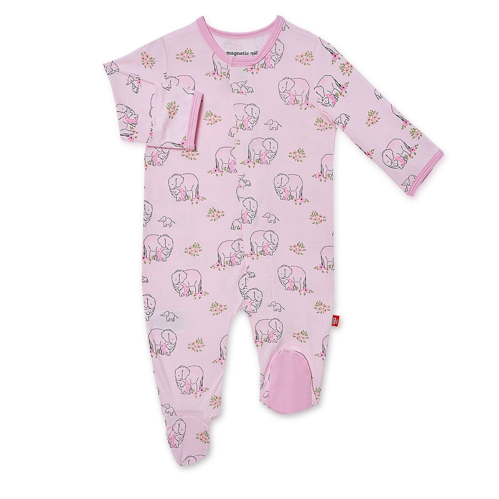 Magnetic Me by Magnificent Baby Pink Love You a Ton Modal Magnetic Footie - Eden Lifestyle