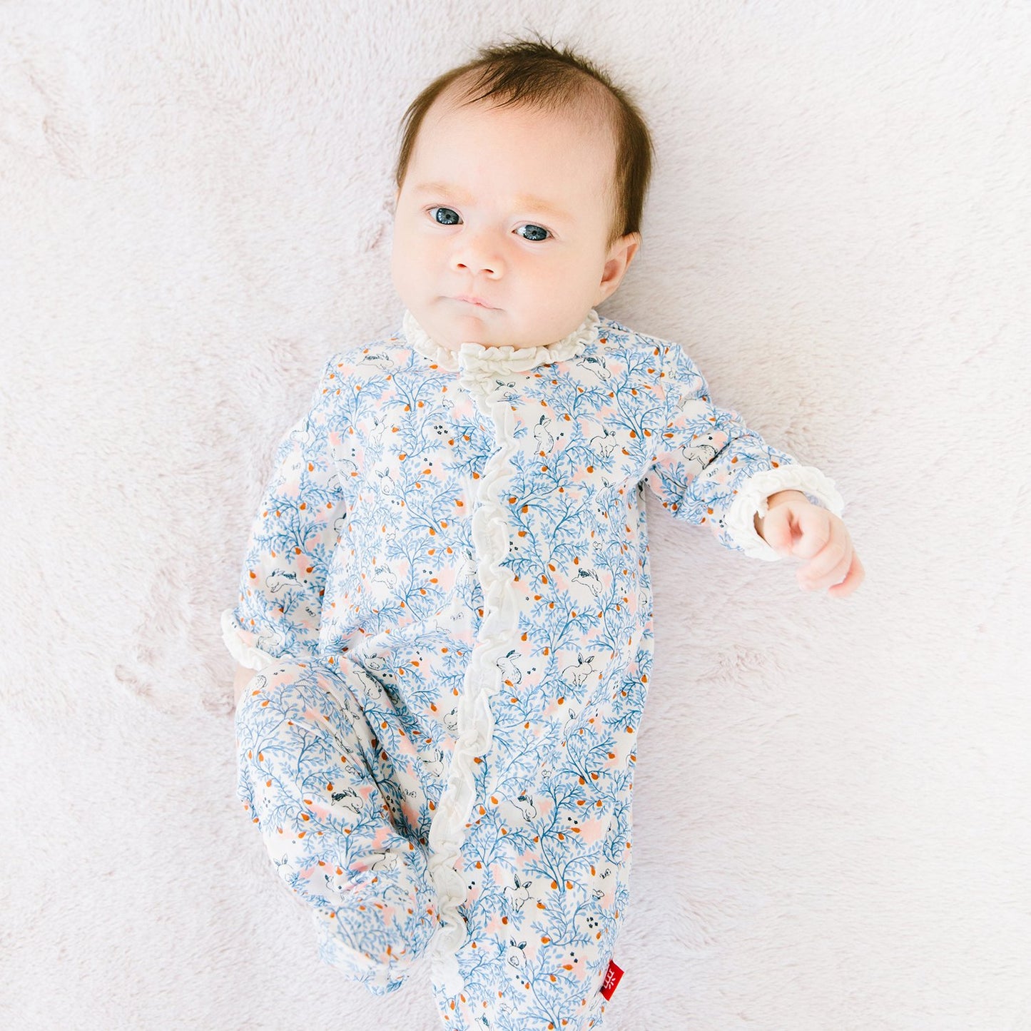 Magnetic Me by Magnificent Baby Somebunny Floral Model Magnetic Footie - Eden Lifestyle