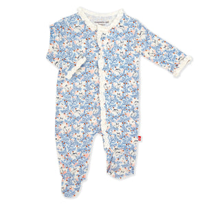Magnetic Me by Magnificent Baby Somebunny Floral Model Magnetic Footie - Eden Lifestyle