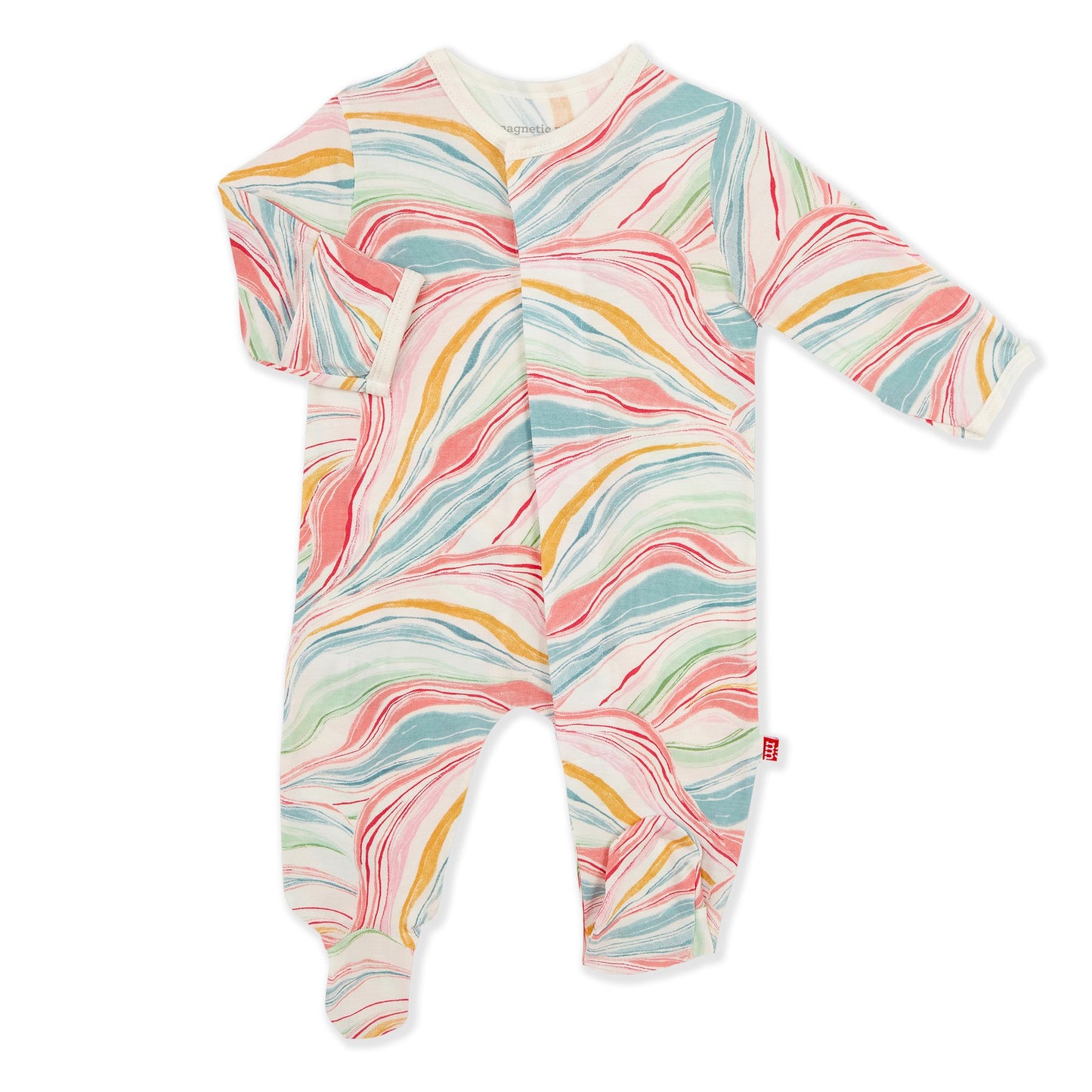 Magnetic Me by Magnificent Baby Twirls & Swirls Modal Magnetic Footie - Eden Lifestyle
