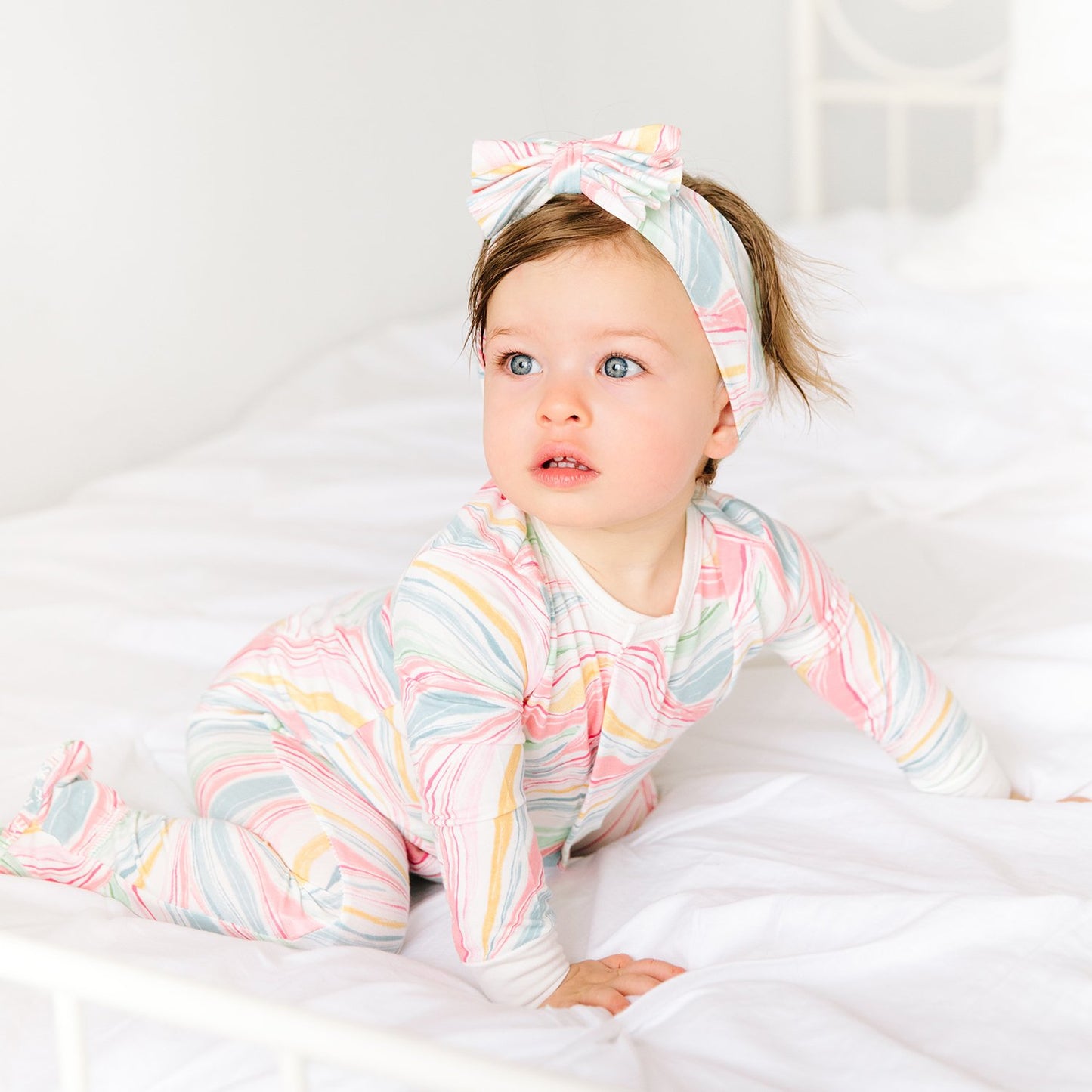 Magnetic Me by Magnificent Baby Twirls & Swirls Modal Magnetic Footie - Eden Lifestyle