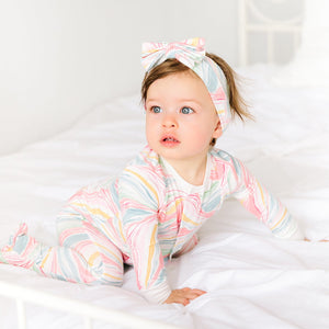 Magnetic Me by Magnificent Baby Twirls & Swirls Modal Magnetic Footie - Eden Lifestyle
