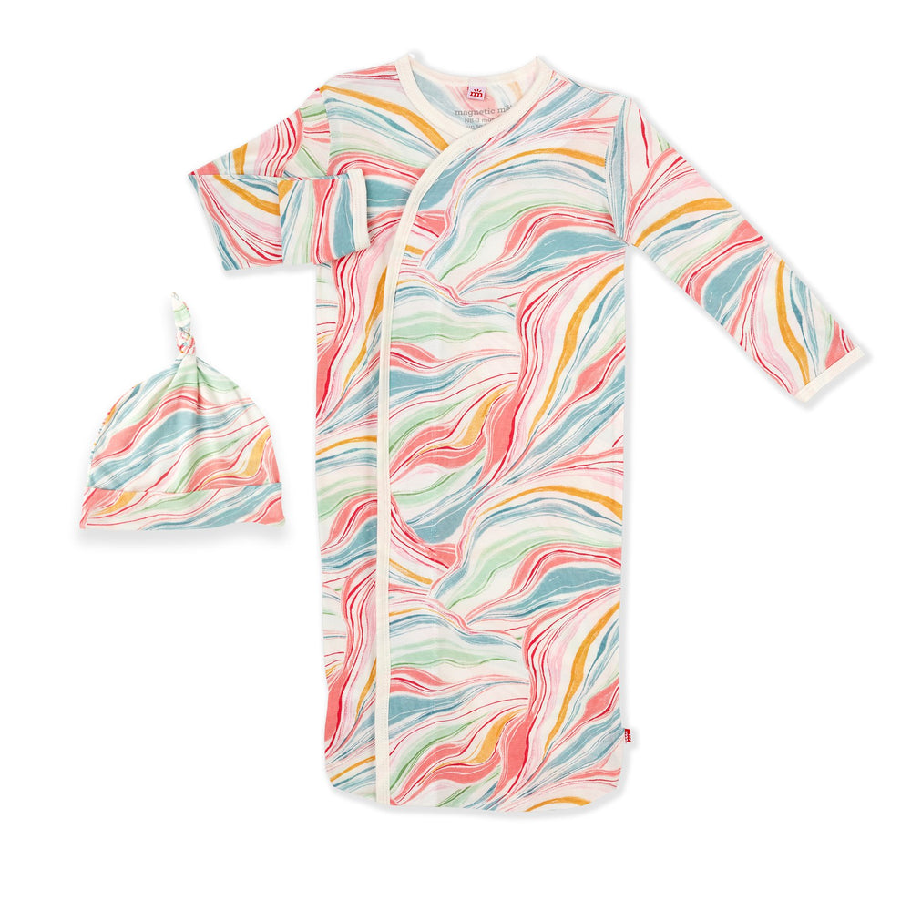 Magnetic Me by Magnificent Baby Twirls & Swirls Modal Magnetic Sack Gown Set - Eden Lifestyle
