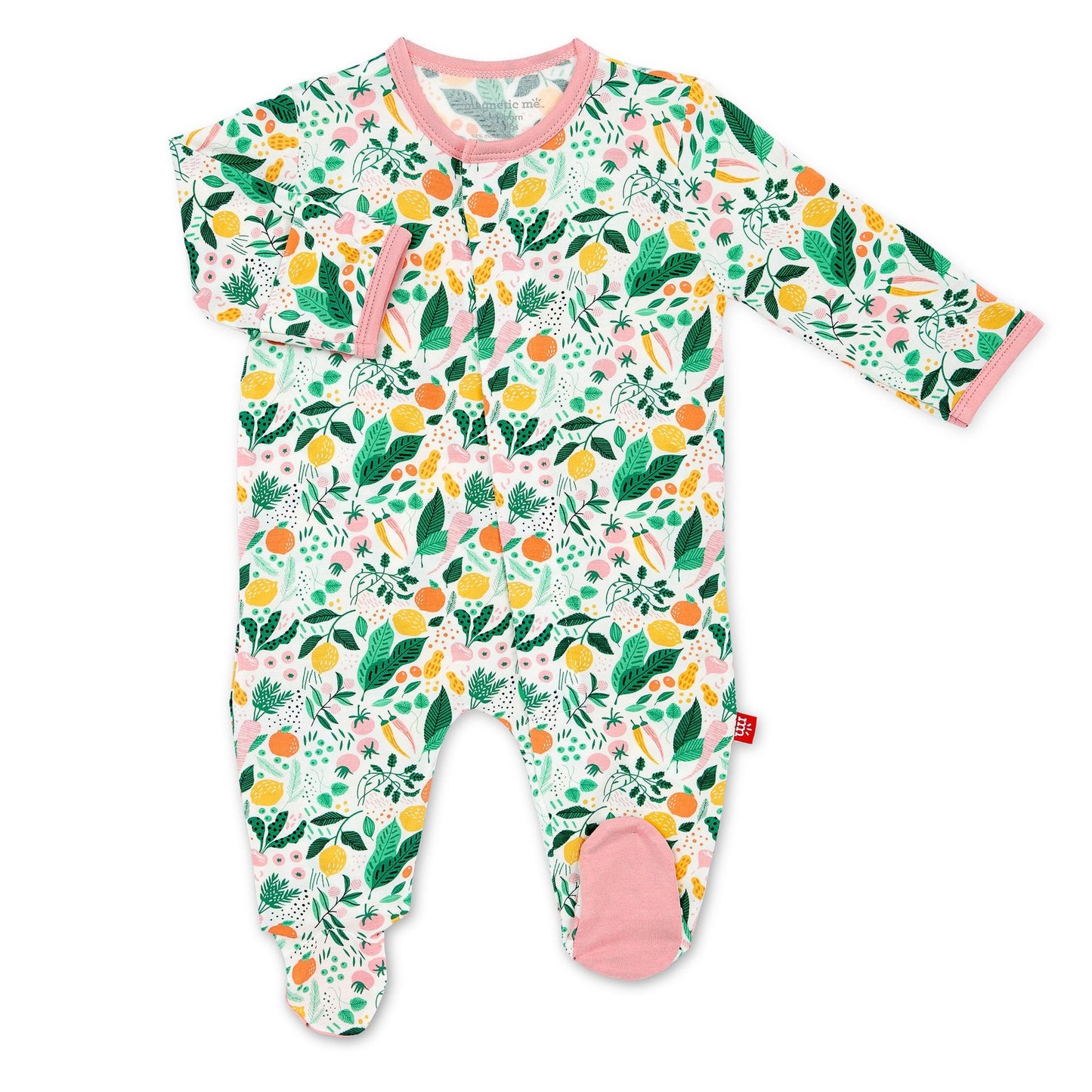 Magnificent Baby, Baby Girl Apparel - Pajamas,  Magnetic Me by Magnificent Baby Lemon Verbena Modal Magnetic Footie