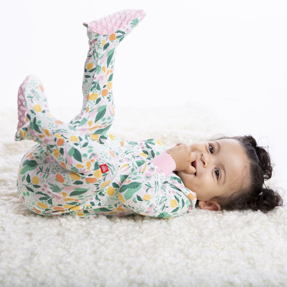 Magnificent Baby, Baby Girl Apparel - Pajamas,  Magnetic Me by Magnificent Baby Lemon Verbena Modal Magnetic Footie