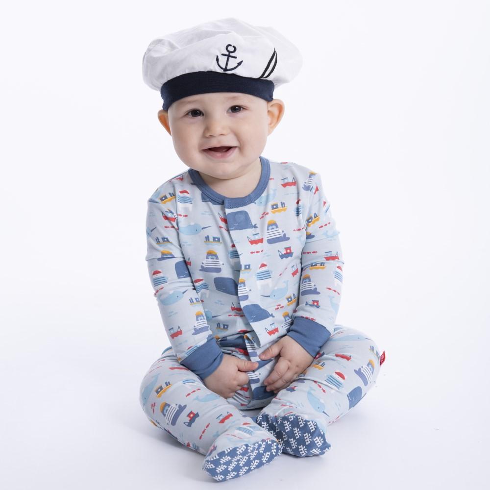 Magnificent Baby, Baby Boy Apparel - Pajamas,  Magnetic Me by Magnificent Baby Oh Buoy! Magnetic Footie