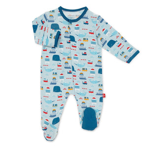 Magnificent Baby, Baby Boy Apparel - Pajamas,  Magnetic Me by Magnificent Baby Oh Buoy! Magnetic Footie