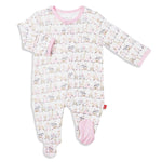 Magnificent Baby, Baby Girl Apparel - Pajamas,  Magnetic Me by Magnificent Baby Pink Taj Express Model Magnetic Footie