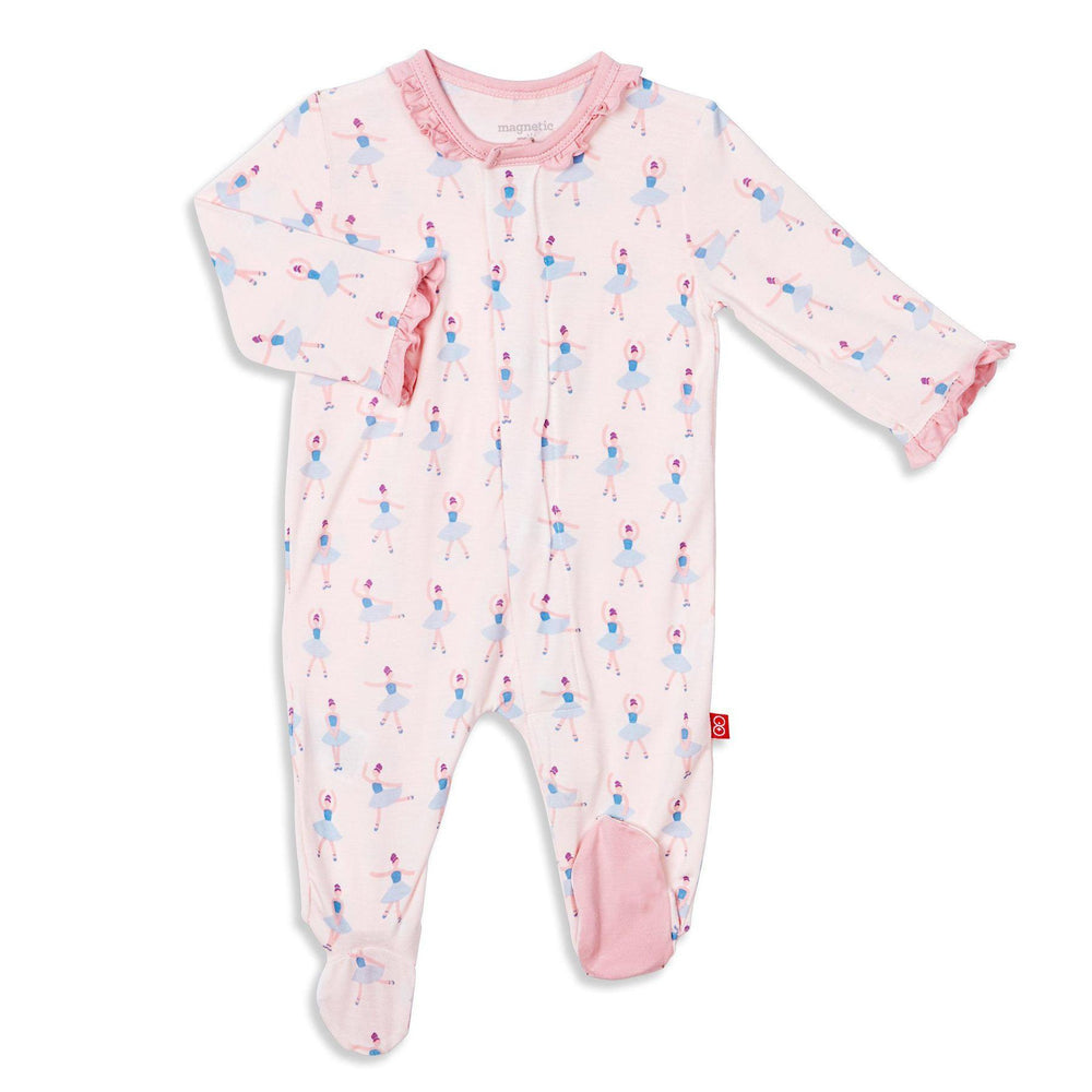 Magnificent Baby, Baby Girl Apparel - Pajamas,  Magnetic Me by Magnificent Baby Prima Ballerina Modal Magnetic Footie