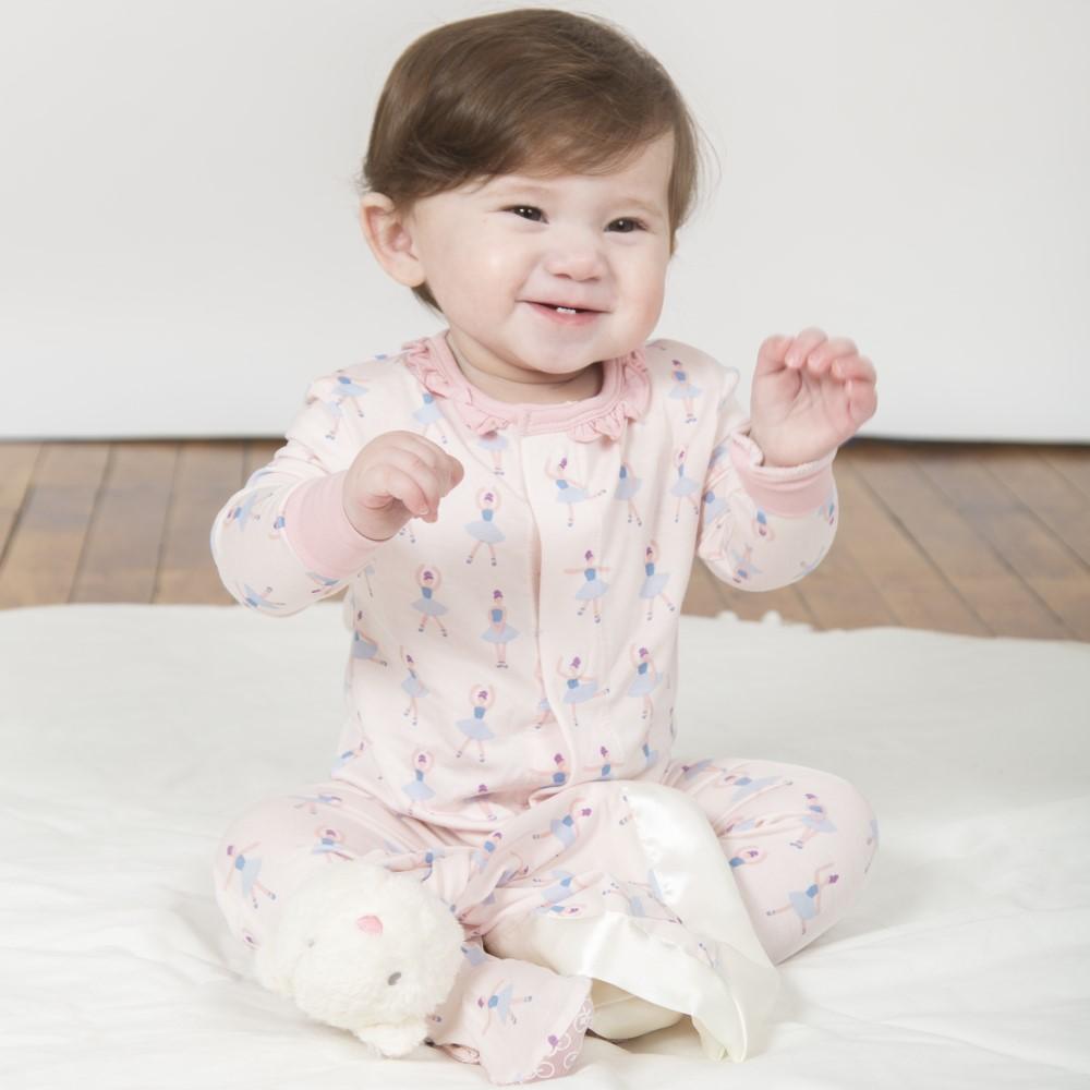 Magnificent Baby, Baby Girl Apparel - Pajamas,  Magnetic Me by Magnificent Baby Prima Ballerina Modal Magnetic Footie