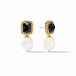Marbella Earring Gold Obsidian Black and Freshwater Pearl - Eden Lifestyle