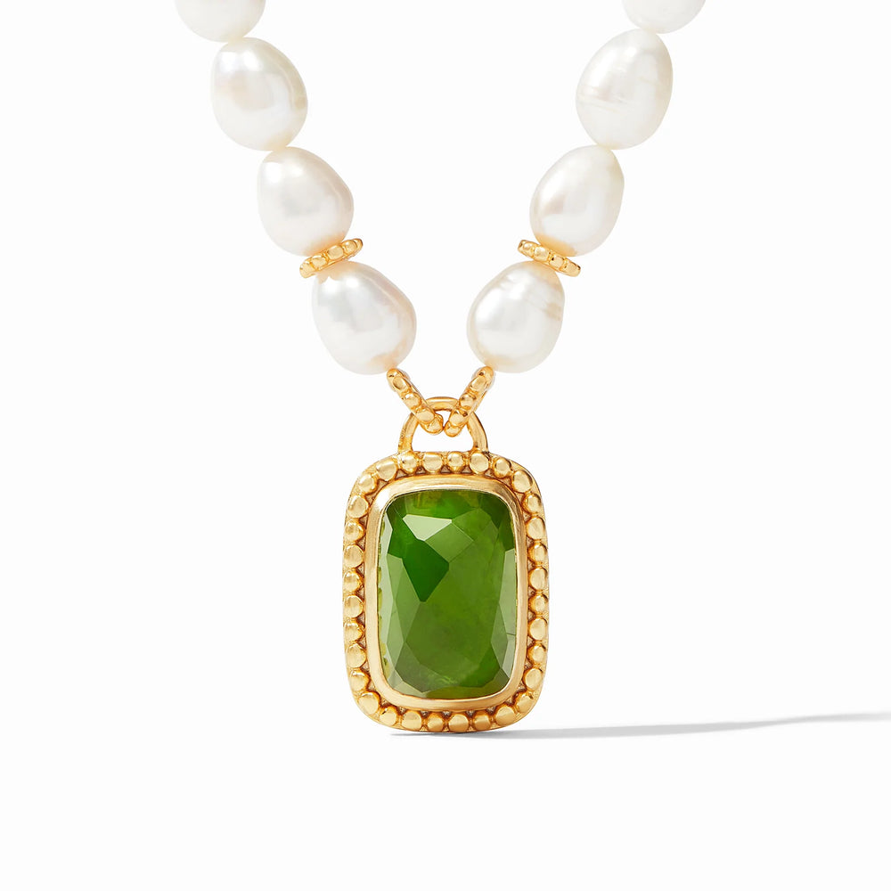 Marbella Statement Necklace Jade Green and Freshwater Pearl - Eden Lifestyle