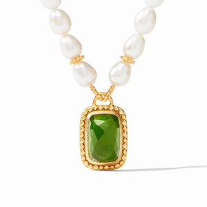 Marbella Statement Necklace Jade Green and Freshwater Pearl - Eden Lifestyle