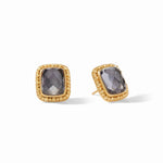 Marbella Stud Gold Charcoal Blue - Eden Lifestyle