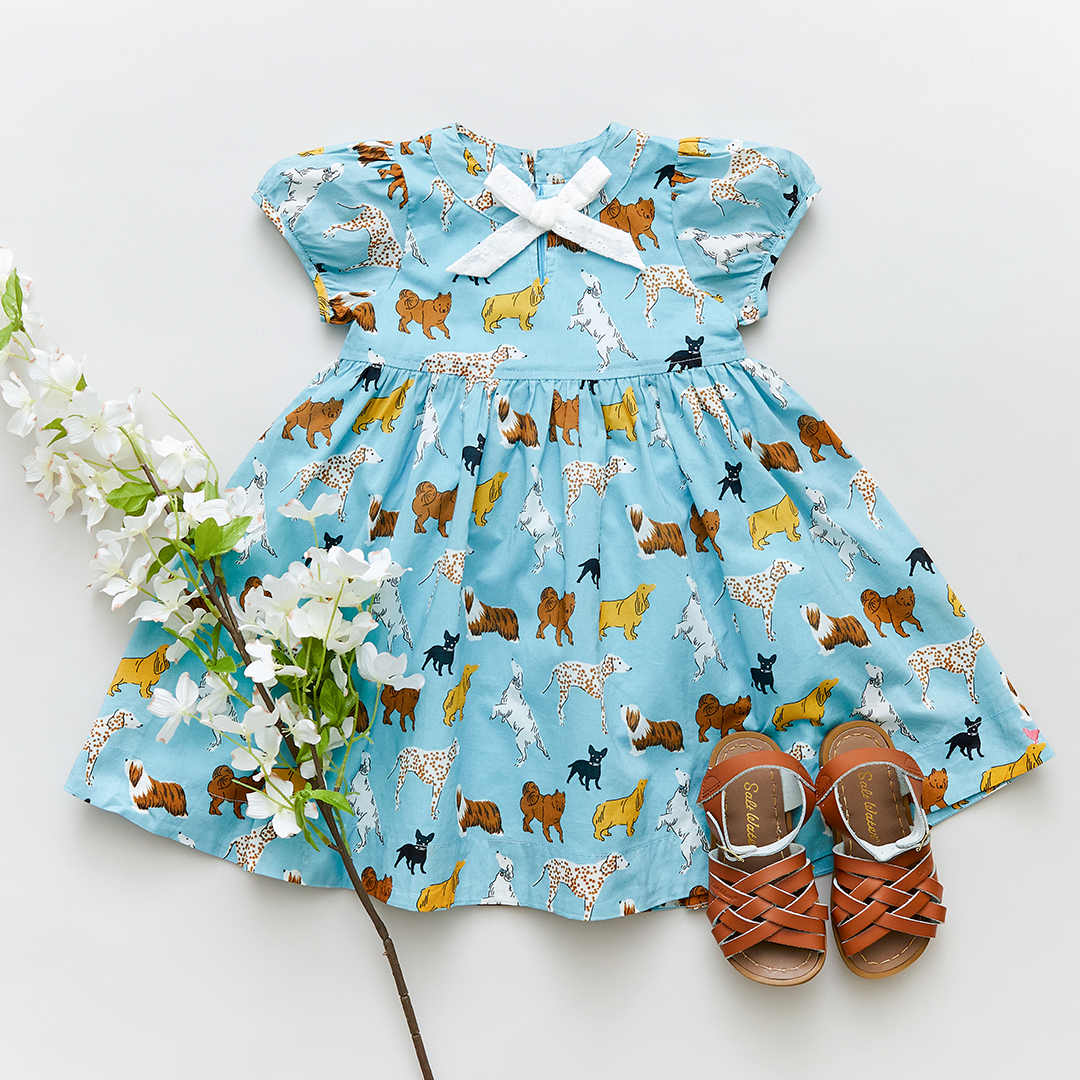 Pink Chicken Margaret Dress - Sky Blue Dogs Eden Lifestyle Pink Chicken Margaret Dress - Sky Blue Dogs Eden Lifestyle