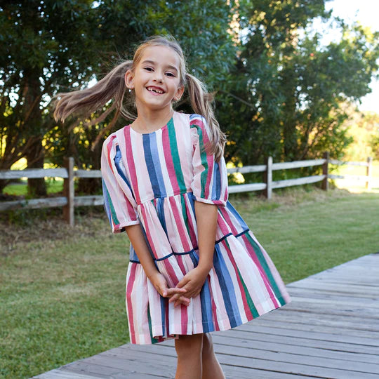 Pink Chicken Maribelle Dress - Holiday Stripe - Eden Lifestyle