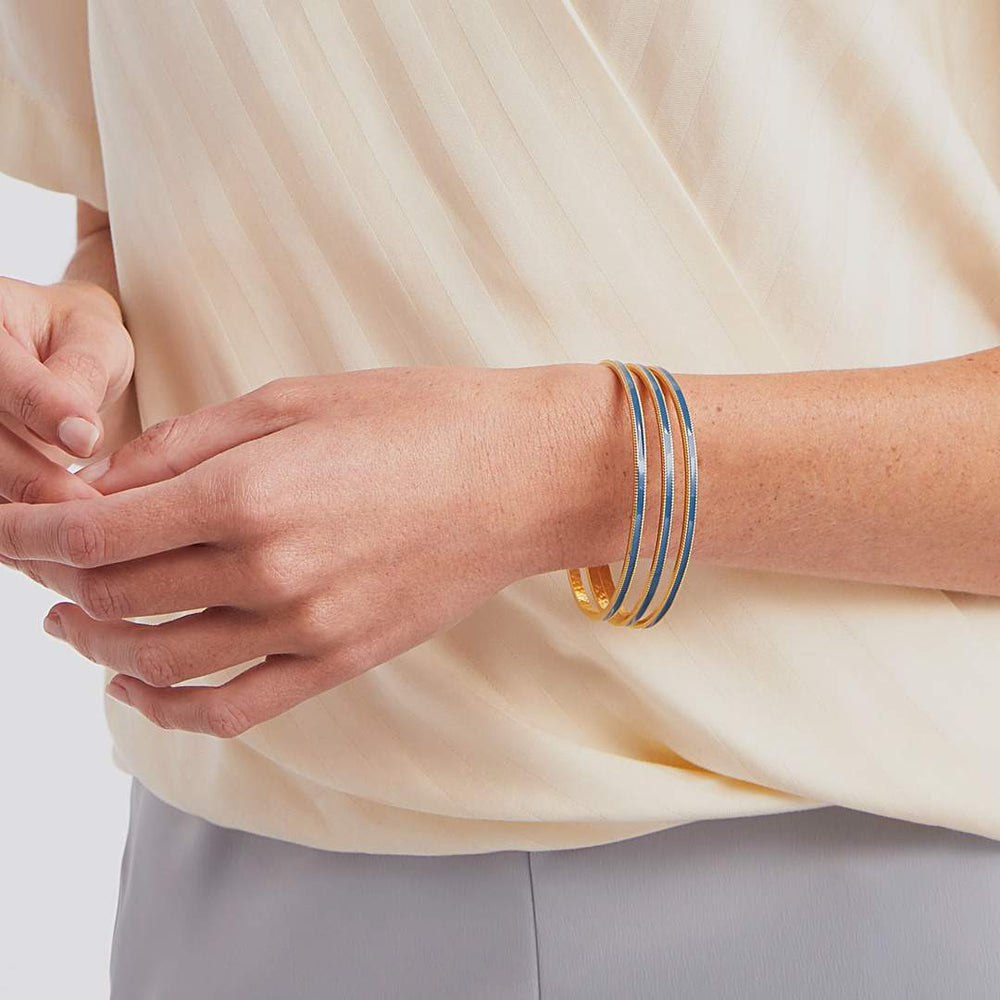 Julie Vos - Marseille Bangle Gold Obsidian Black Enamel - Eden Lifestyle