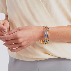 Julie Vos - Marseille Bangle Gold Obsidian Black Enamel - Eden Lifestyle