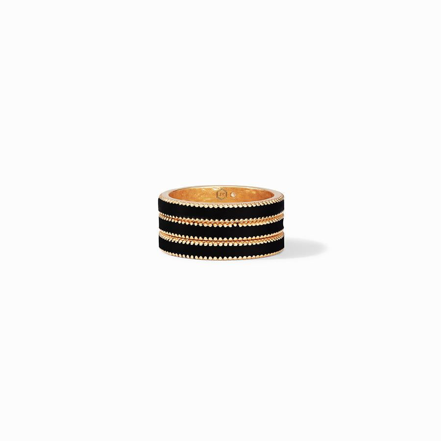 Julie Vos - Marseille Trio Ring Obsidian Black Enamel - Eden Lifestyle