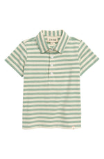 Me & Henry, Boy - Shirts,  Me & Henry - Green/Cream Stripe Polo