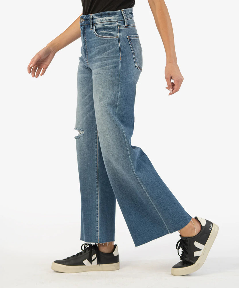 KUT from the Kloth Meg High Rise Fab Ab Wide Leg, Long Inseam (Immersion Wash) - Eden Lifestyle