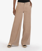 Meg Linen Wide Leg Pants (Khaki) - Eden Lifestyle