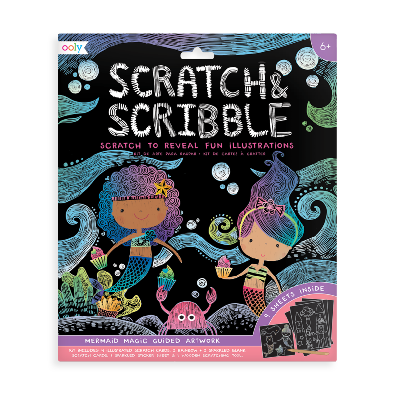 Ooly, Gifts - Kids Misc,  Mermaid Magic Scratch and Scribble Scratch Art Kit