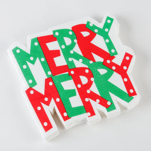 Merry Christmas Diecut Beverage Napkin - Eden Lifestyle